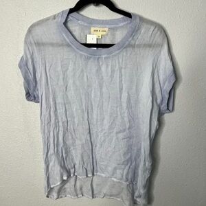 Cloth & Stone Soft Blue Short Sleeve Top Size M